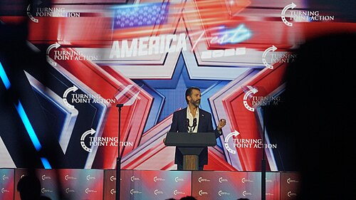 Donald Trump Jr. at AmericaFest 2025 in Phoenix, AZ (December 21, 2025)