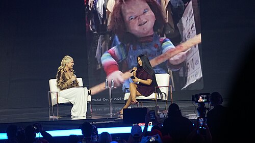 Erika Kirk and Nicki Minaj at AmericaFest 2025 in Phoenix, AZ (December 21, 2025)