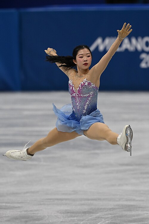 MILAN, ITALY - 19 FEBRUARY 2026: Ami NAKAI of Japan compete during the Figure Skating Women Single Skating Free Skating at the Olympic Winter Games Milano Cortina 2026 Milano Ice Skating Arena on February 19, 2026 in Milan, Italy