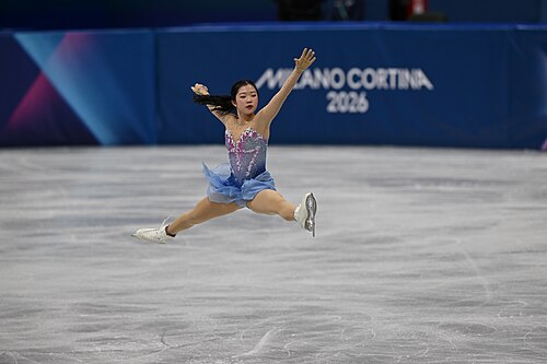 MILAN, ITALY - 19 FEBRUARY 2026: Ami NAKAI of Japan compete during the Figure Skating Women Single Skating Free Skating at the Olympic Winter Games Milano Cortina 2026 Milano Ice Skating Arena on February 19, 2026 in Milan, Italy