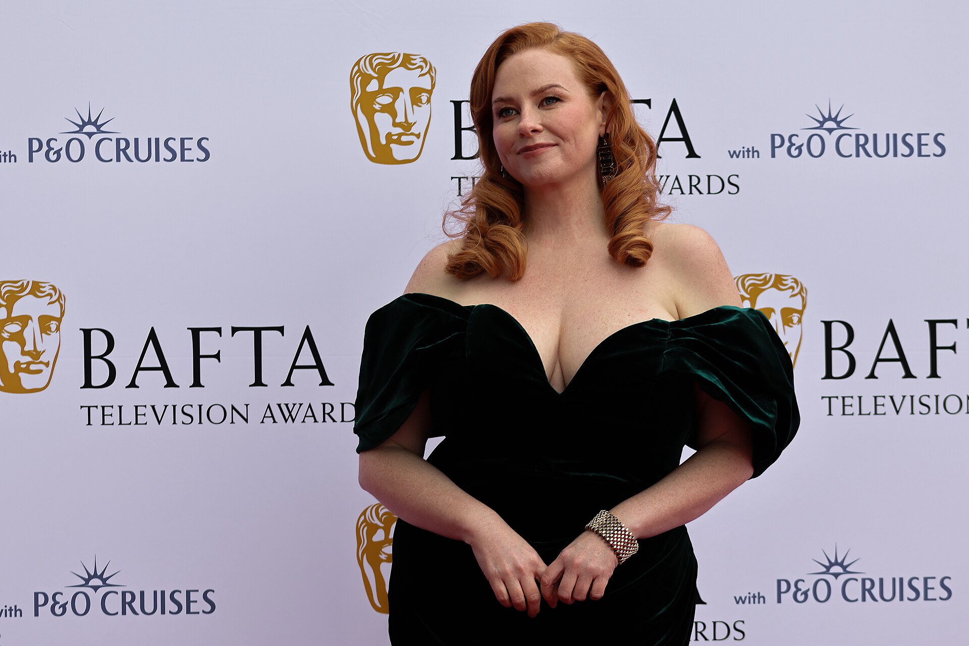 Amy Gledhill at the TV BAFTA red carpet, May 26