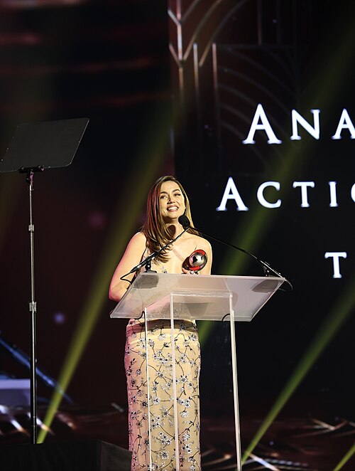 Ana de Armas accepting action start of the year at CinemaCon 2025 at Caesar's Palace in Las Vegas, NV