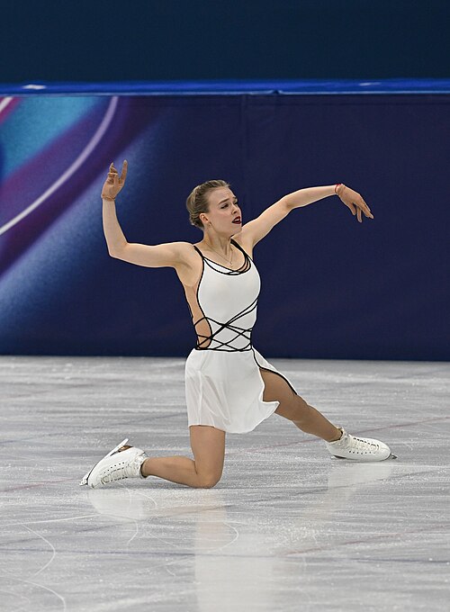 MILAN, ITALY - 19 FEBRUARY 2026: Anastasiia GUBANOVA of Georgia compete during the Figure Skating Women Single Skating Free Skating at the Olympic Winter Games Milano Cortina 2026 Milano Ice Skating Arena on February 19, 2026 in Milan, Italy