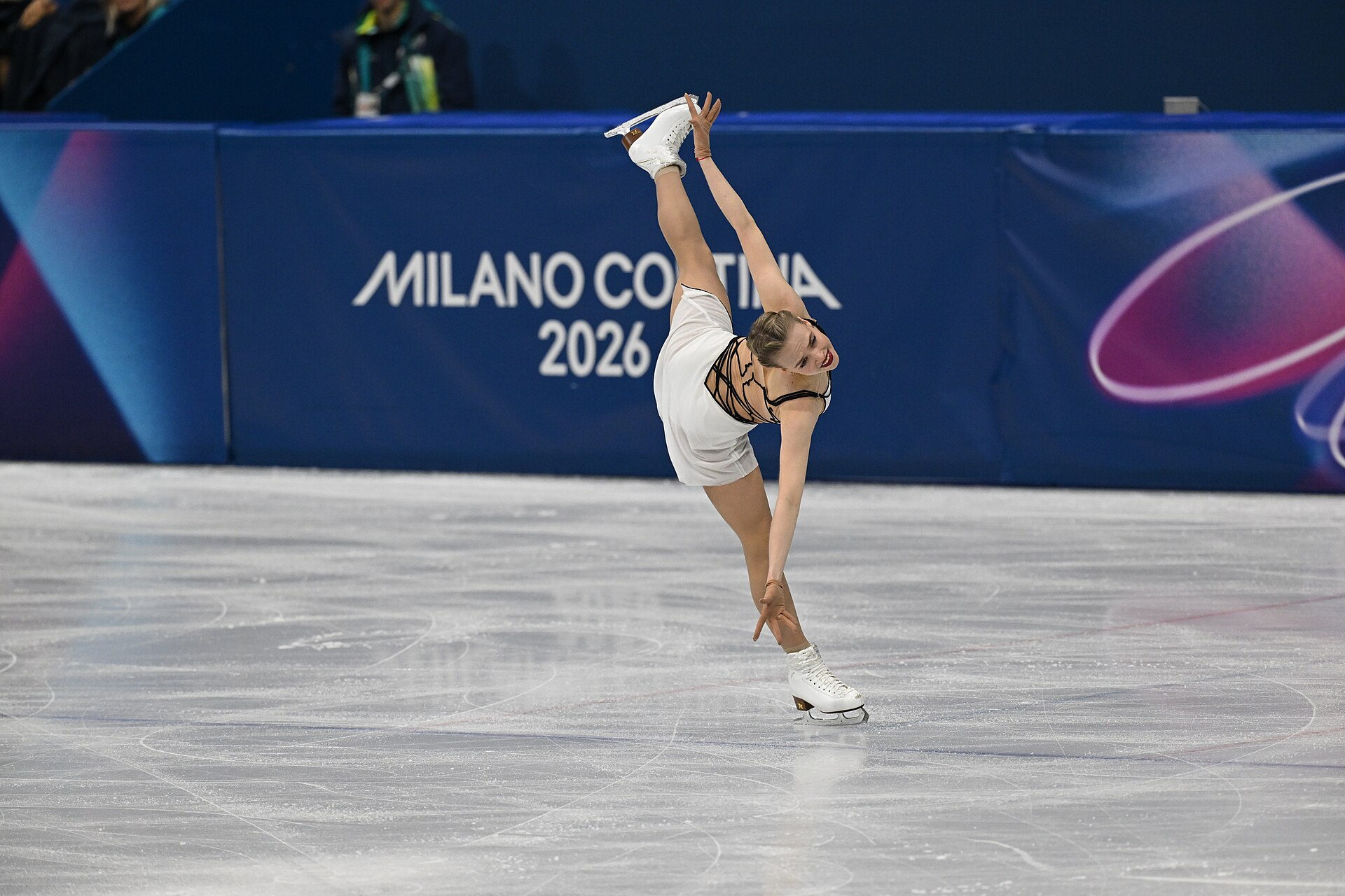 MILAN, ITALY - 19 FEBRUARY 2026: Anastasiia GUBANOVA of Georgia compete during the Figure Skating Women Single Skating Free Skating at the Olympic Winter Games Milano Cortina 2026 Milano Ice Skating Arena on February 19, 2026 in Milan, Italy