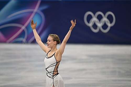 MILAN, ITALY - 19 FEBRUARY 2026: Anastasiia GUBANOVA of Georgia compete during the Figure Skating Women Single Skating Free Skating at the Olympic Winter Games Milano Cortina 2026 Milano Ice Skating Arena on February 19, 2026 in Milan, Italy