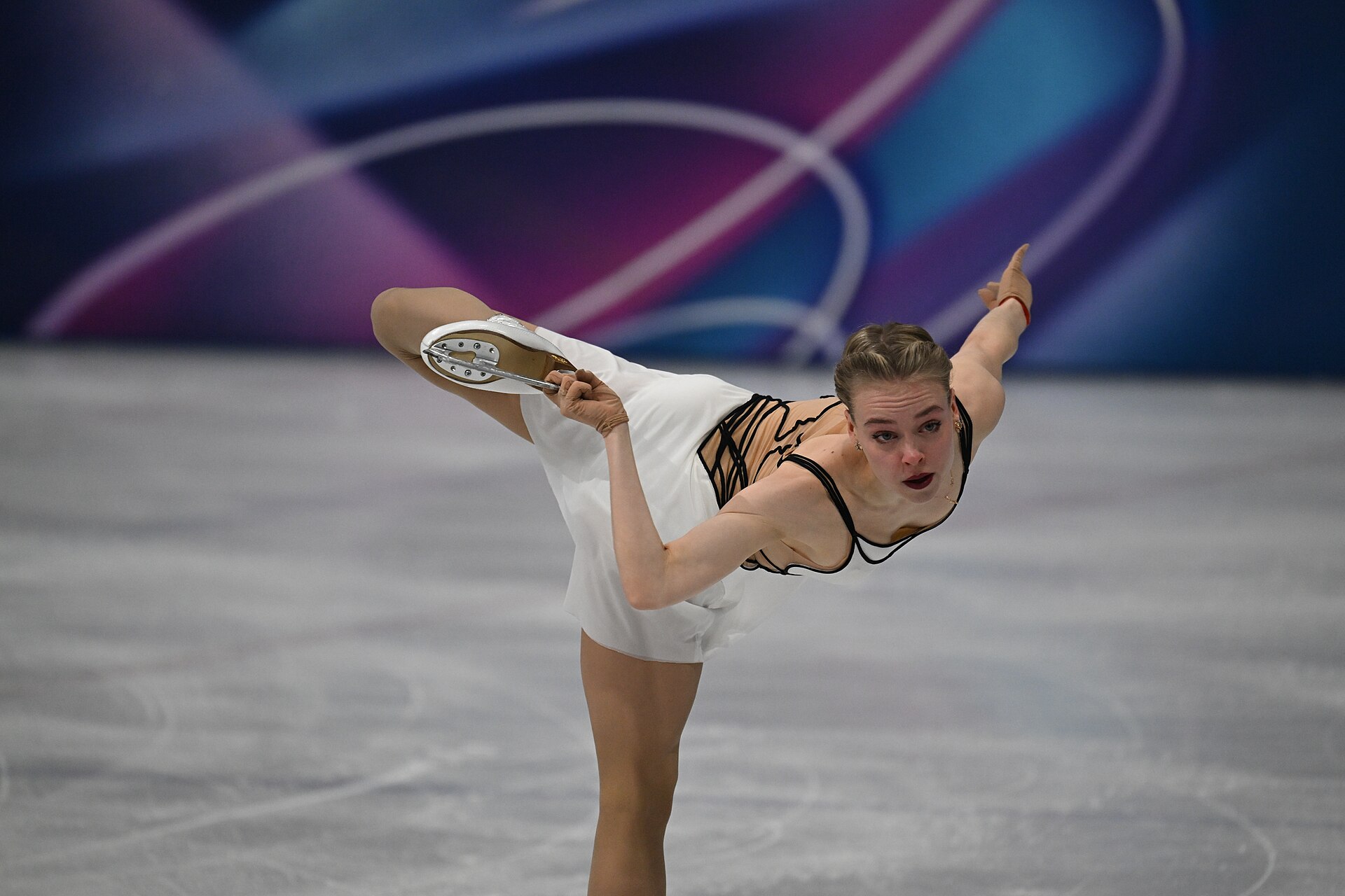 MILAN, ITALY - 19 FEBRUARY 2026: Anastasiia GUBANOVA of Georgia compete during the Figure Skating Women Single Skating Free Skating at the Olympic Winter Games Milano Cortina 2026 Milano Ice Skating Arena on February 19, 2026 in Milan, Italy