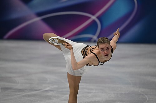 MILAN, ITALY - 19 FEBRUARY 2026: Anastasiia GUBANOVA of Georgia compete during the Figure Skating Women Single Skating Free Skating at the Olympic Winter Games Milano Cortina 2026 Milano Ice Skating Arena on February 19, 2026 in Milan, Italy
