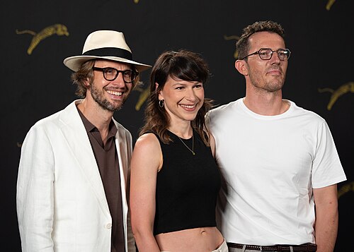 Anders Danielsen Lie, Kathrine Thorborg Johansen and Simon Sears at the 79th Locarno Film Festival 2026