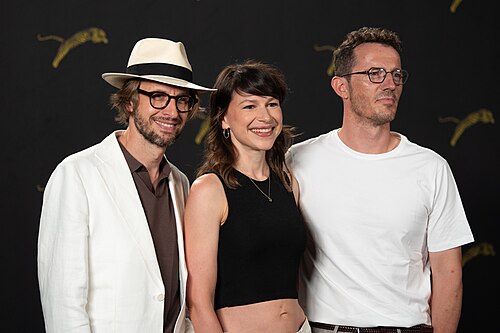Anders Danielsen Lie, Kathrine Thorborg Johansen and Simon Sears at the 79th Locarno Film Festival 2026