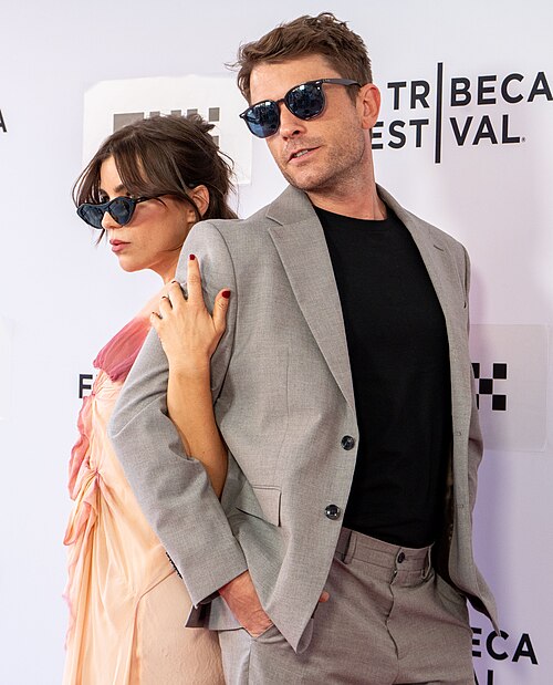 Angela Trimbur and Chase Williamson at the premiere of "Crooks" at the 25th Tribeca Film Festival in New York City.