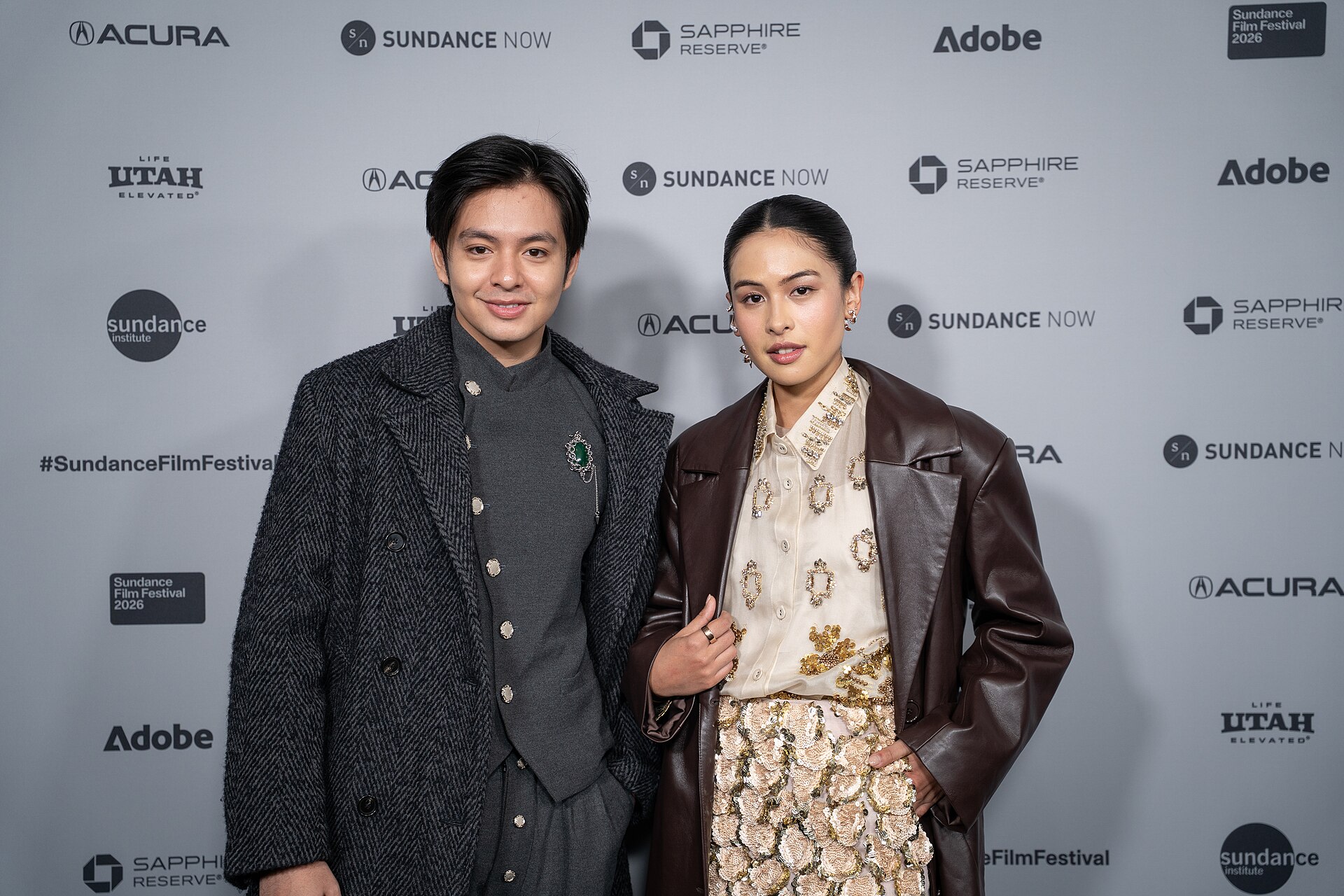 Angga Yunanda and Maudy Ayunda at the premiere for Levitating (Para Perasuk) at Sundance Film Festival 2026.