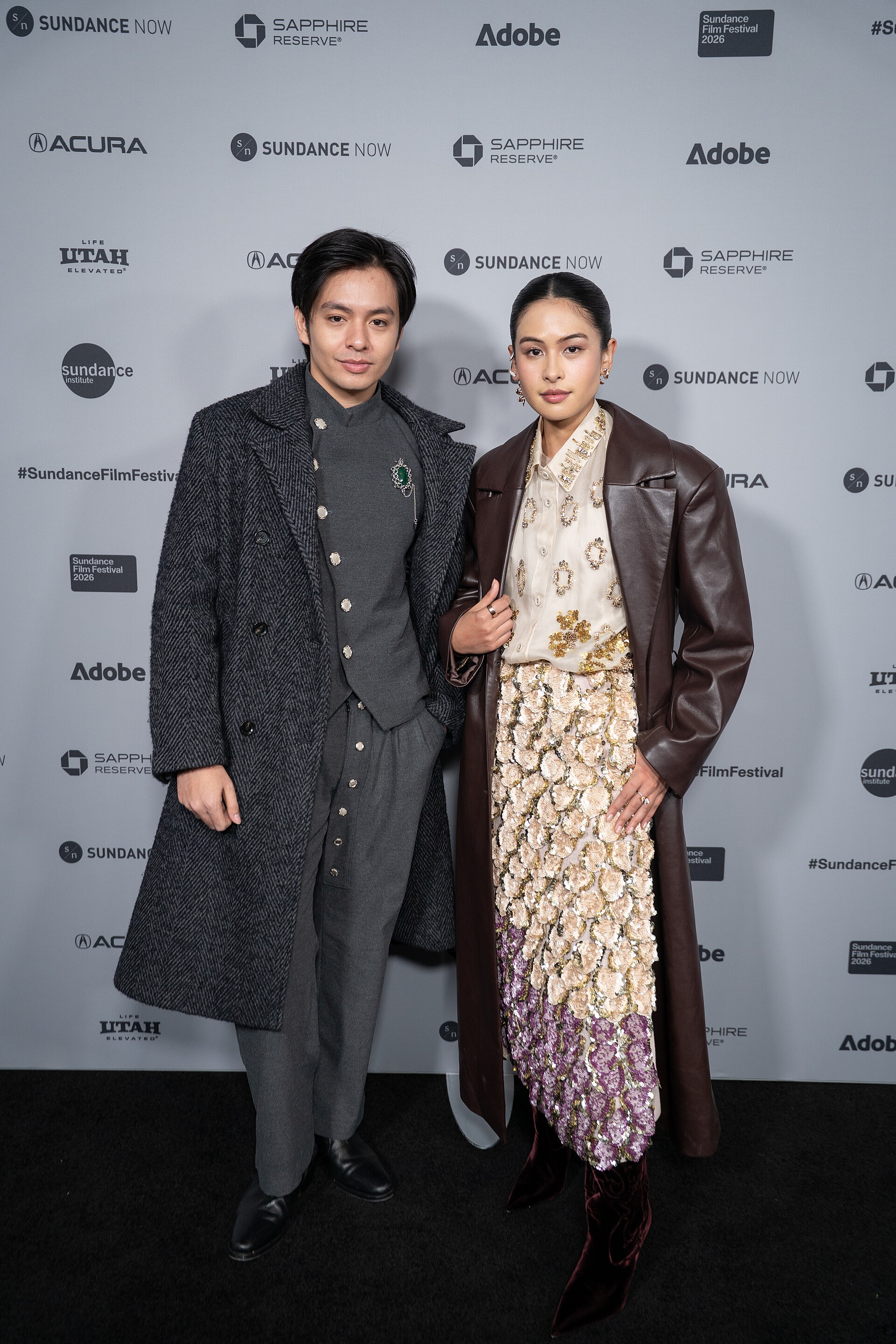 Angga Yunanda and Maudy Ayunda at the premiere for Levitating (Para Perasuk) at Sundance Film Festival 2026.