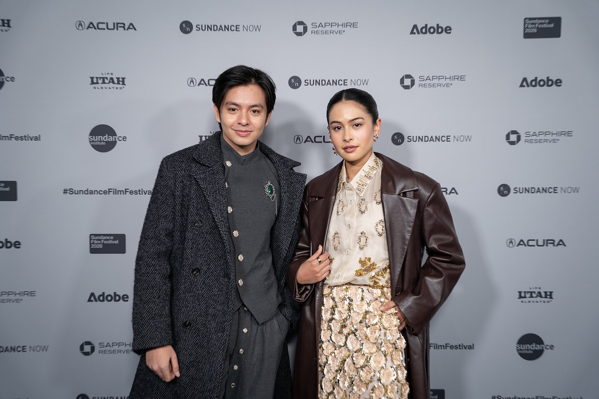 Angga Yunanda and Maudy Ayunda at the premiere for Levitating (Para Perasuk) at Sundance Film Festival 2026.