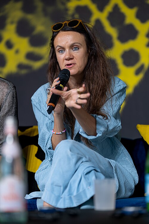 Anna Melikova at the Q&A for I Rarely Wake Up Dreaming at the 2026 Locarno Film Festival