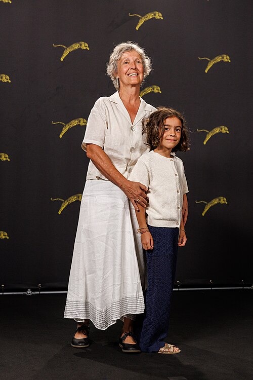 Caterina Ramirez Guallar and Anna Muxart attend "Lejos de los arboles" photocall during the 79th Locarno Film Festival on August 13, 2026 in Locarno, Switzerland.