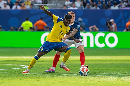 Anthony Elanga Lucas Digne during France v Sweden at the 2026 FIFA World Cup