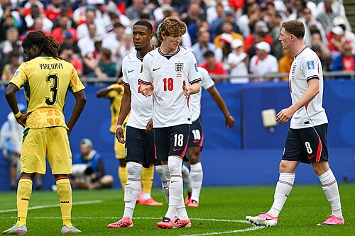 FOXBOROUGH, UNITED STATES - June 23: Anthony Gordon #18 of England during the FIFA World Cup 2026 Group L match between England and Ghana on June 23, 2026 Boston Stadium , Foxborough, Massachusetts