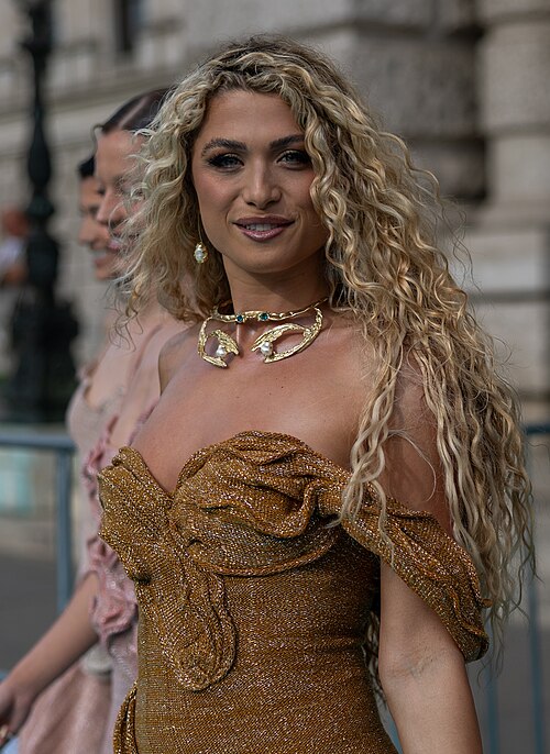 Antigoni representing Cyprus on the Turquoise Carpet at the 2026 Eurovision Song Contest in Vienna