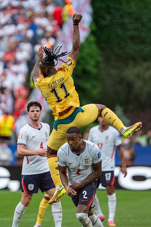 Antoine Semenyo Ezri Konsa during England v Ghana on 23 June 2026 at the 2026 FIFA World Cup