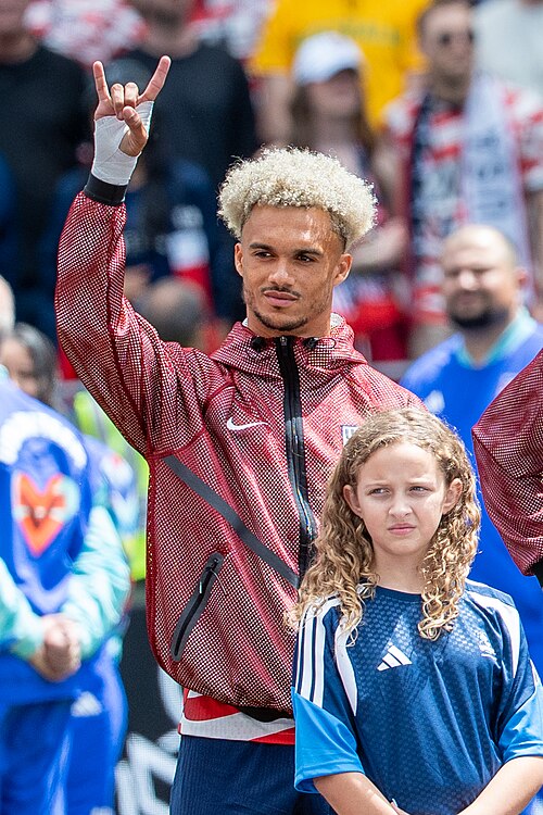 Antonee Robinson during United States v Australia on 19 June 2026 at the 2026 FIFA World Cup