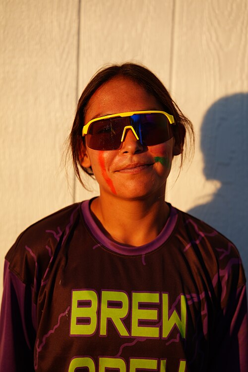 SHERIDAN, WYOMING, UNITED STATES - July 11, 2026: Arianna Holiday (Brew Crew) at 2026 Sheridan WYO Rodeo Womens Indian Relay.