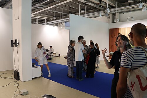 Various galleries exhibiting at the Art Basel fair of 2025