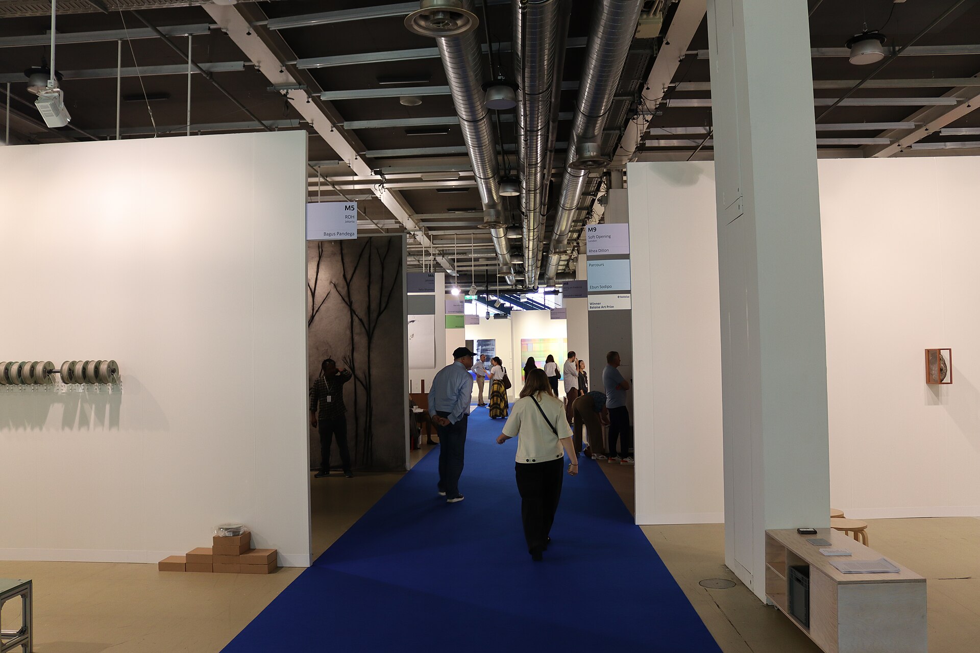 Various galleries exhibiting at the Art Basel fair of 2025