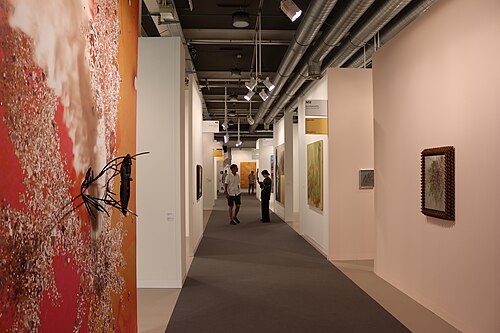 Various galleries exhibiting at the Art Basel fair of 2025