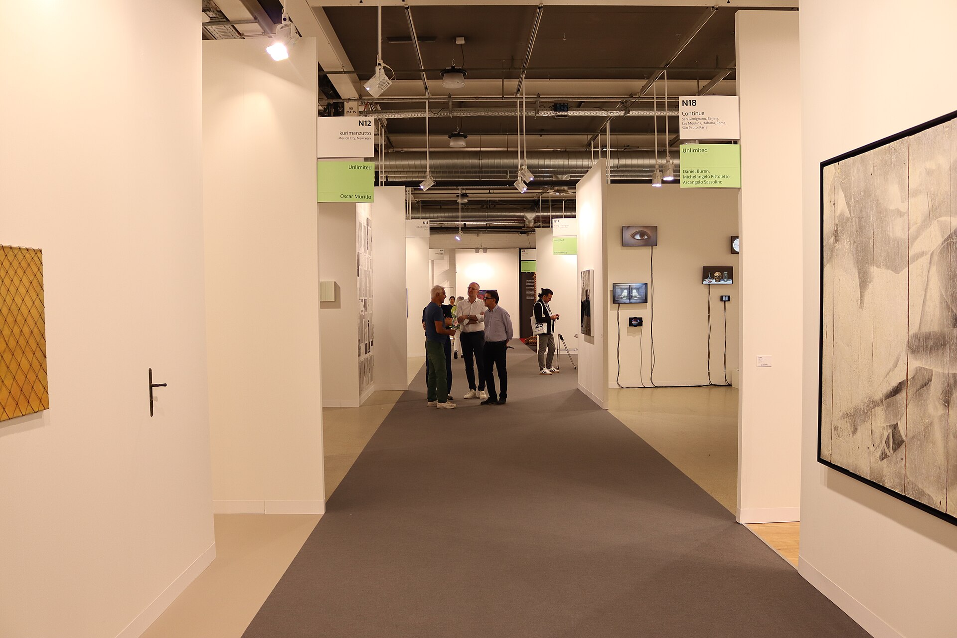 Various galleries exhibiting at the Art Basel fair of 2025