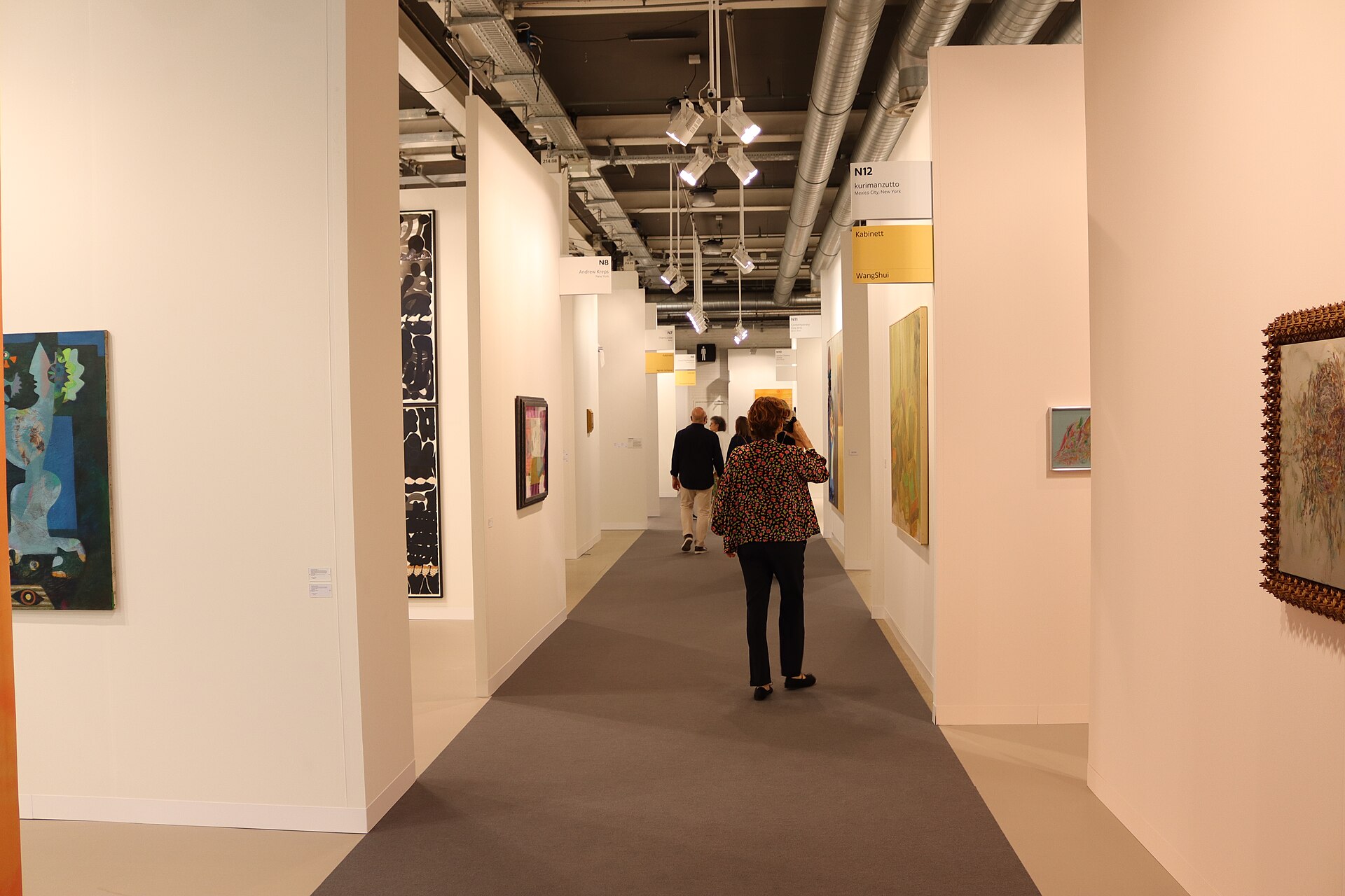 Various galleries exhibiting at the Art Basel fair of 2025
