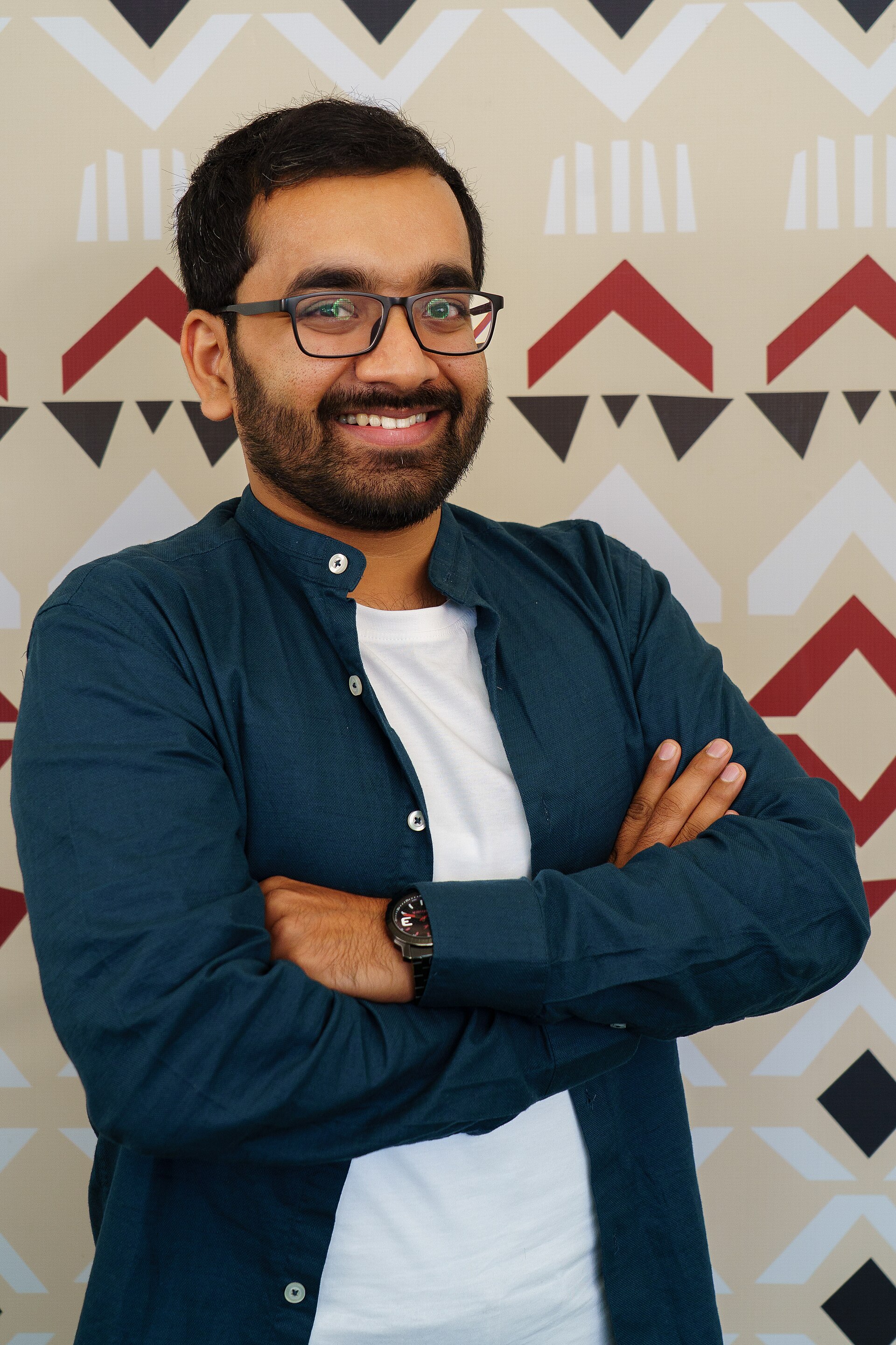Arunesh Varade portrait at Wikimania 2025 WikiPortraits Studio