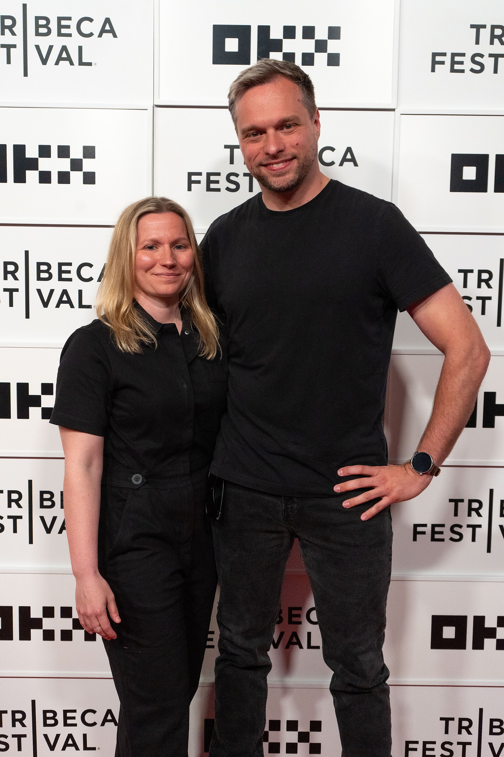 Ashley Brandon and Dennis Höhne at the premiere of "Panther Pat" at the 25th Tribeca Film Festival in New York City.