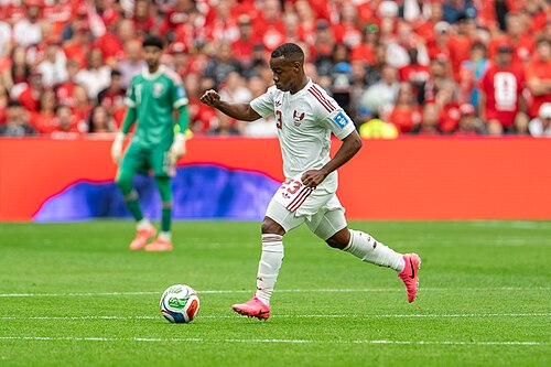 Assim Madibo during Canada v Qatar on 18 June 2026 at the 2026 FIFA World Cup