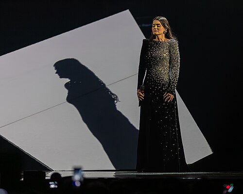 Atvara performing Ēnā, representing Latvia in the 2nd Semi Final of the 2026 Eurovision Song Contest in Vienna