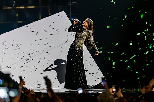 Atvara performing Ēnā, representing Latvia in the 2nd Semi Final of the 2026 Eurovision Song Contest in Vienna