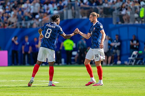 Aurelien Tchouameni Adrien Rabiot during France v Senegal on 16 June 2026 at the 2026 FIFA World Cup at NY/NJ Stadium in East Rutherford, NJ