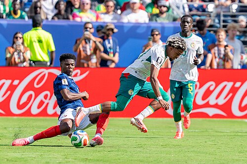 Aurelien Tchouameni Ibrahim Mbaye during France v Senegal on 16 June 2026 at the 2026 FIFA World Cup at NY/NJ Stadium in East Rutherford, NJ