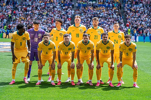 Australia Starting XI during United States v Australia on 19 June 2026 at the 2026 FIFA World Cup