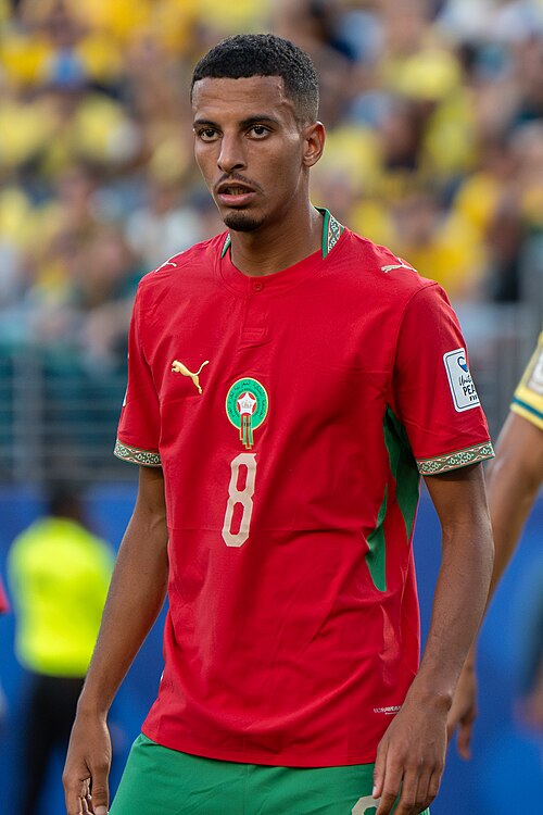 Azzedine Ounahi during Brazil v Morocco on 13 June 2026 at the 2026 FIFA World Cup at NY/NJ Stadium in East Rutherford, NJ