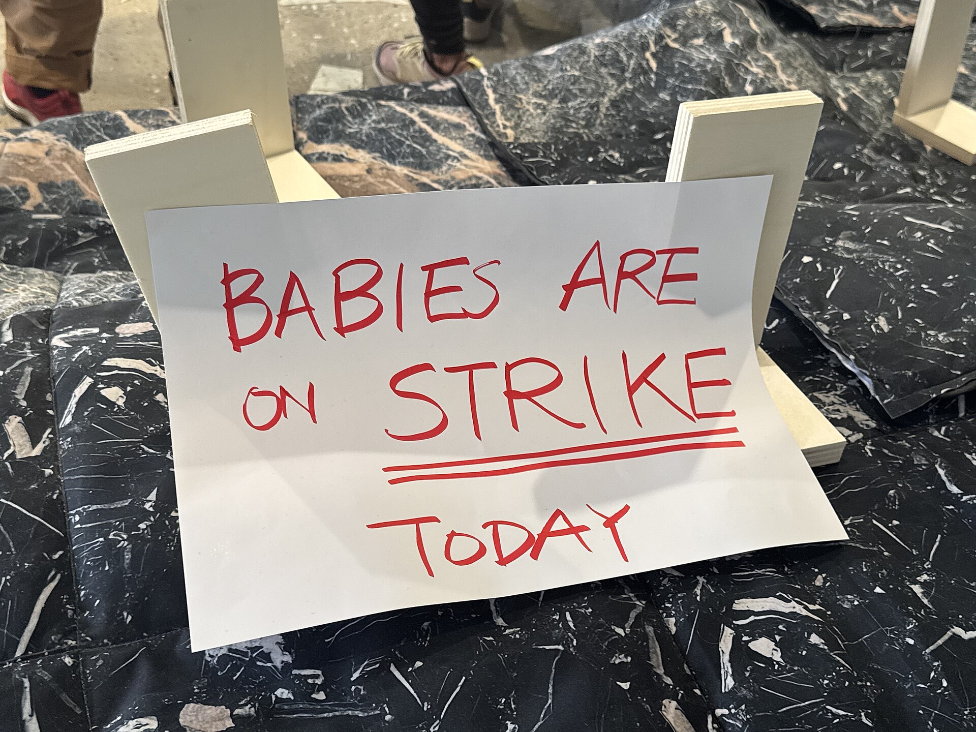 Artists on strike at the Japan Pavilion at the 2026 Venice Biennale on strike May 8, 2026 to protest the inclusion of Israel in the art exhibition. Numerous pavilions closed for all or part of the day.