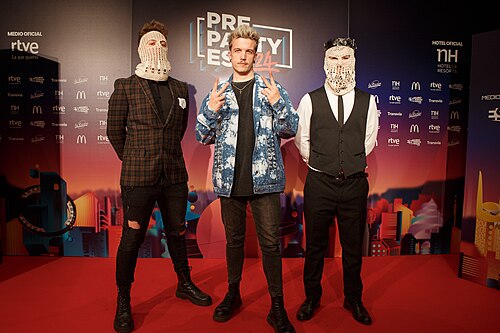 Baby Lasagna, Croatia's representative at the Eurovision Song Contest 2024, during the Preparty organized by Eurovision Spain at the Sala la Riviera