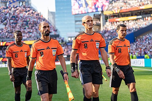 Referees during Belgium v United States at the 2026 FIFA World Cup
