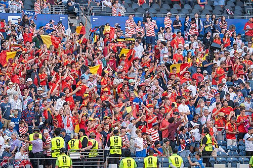 Belgium fans during Belgium v United States at the 2026 FIFA World Cup