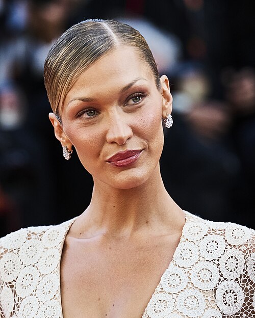 Bella Hadid on the red carpet for La Bataille de Gaull during the 2026 Cannes Film Festival