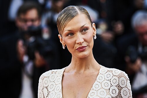 Bella Hadid on the red carpet for La Bataille de Gaull during the 2026 Cannes Film Festival