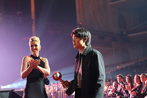 Ben Wang, actor, at CinemaCon 2025 where he was honored with the Star of Tomorrow award at Caesar's Palace at Las Vegas, NV