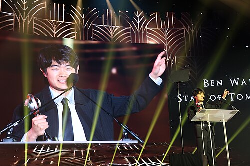 Ben Wang, actor, at CinemaCon 2025 here he was honored with the Star of Tomorrow award at Caesar's Palace at Las Vegas, NV