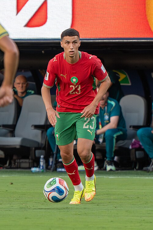 Bilal El Khannouss during Brazil v Morocco on 13 June 2026 at the 2026 FIFA World Cup at NY/NJ Stadium in East Rutherford, NJ