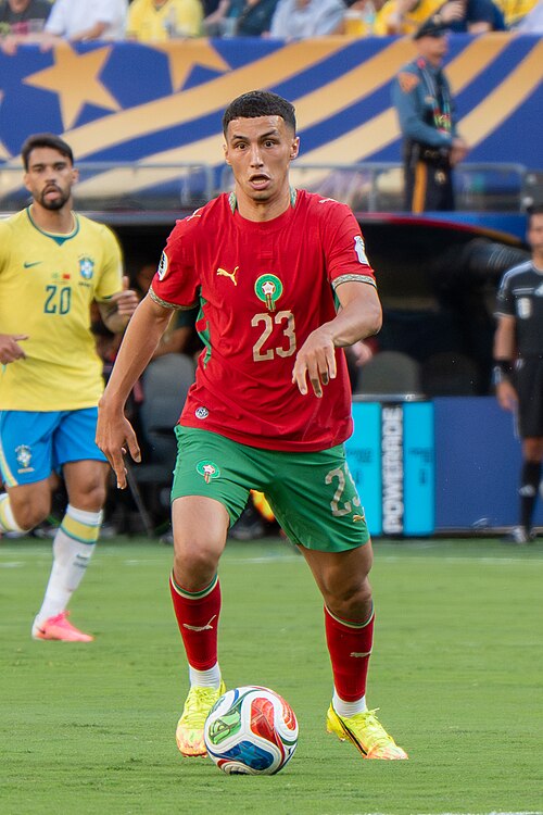 Bilal El Khannouss during Brazil v Morocco on 13 June 2026 at the 2026 FIFA World Cup at NY/NJ Stadium in East Rutherford, NJ