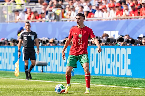 Bilal El Khannouss during France v Morocco at the 2026 FIFA World Cup
